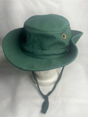 Vintage Tilley Endurables T3 Cotton Duck Cap Green 7 3/8 Canada Sun Bucket Hat